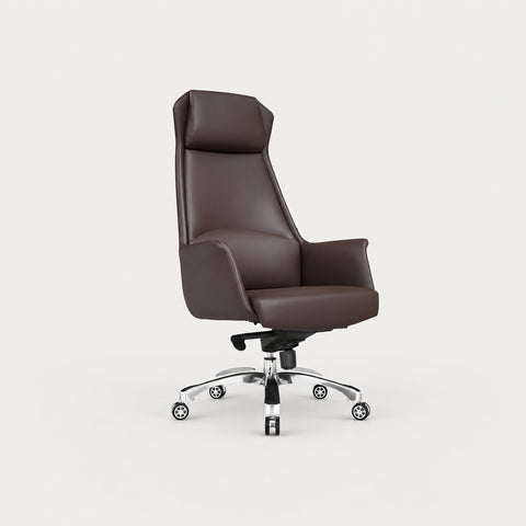 Modern Executive Desk with Cable Management, Side Storage & Lumbar Support for Home Office - Chair * 1 / Brown / Chair