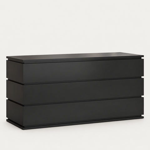 Modern Reception Desk with Keyboard Tray & File Drawers for Office Lobby - 32" L × 20" W × 39" H / Black