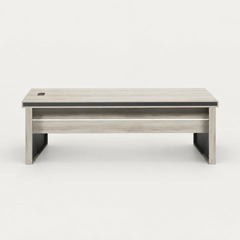 Modern Executive Desk 55-94 in Wide with Side Storage & Lumbar Support for Home Office - 55" L x 28" W x 30" H (Desk) / Desk / Without Cabinet