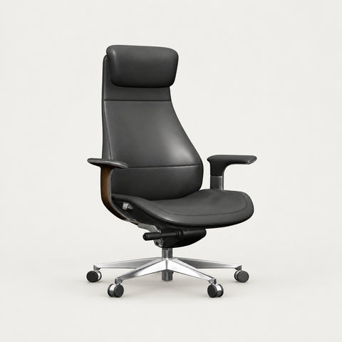 Modern Executive Desk 28-144 in Wide with Curved & Lumbar Support for Home Office - 28" L x 18" W x 51" H (Chair) / Chair A