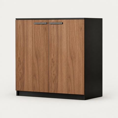 File Cabinet 31 in Tall with Transaction Counter & Soft-Close for Office - 31" L x 16" W x 31" H / Walnut Wood / Two-Door Cabinet