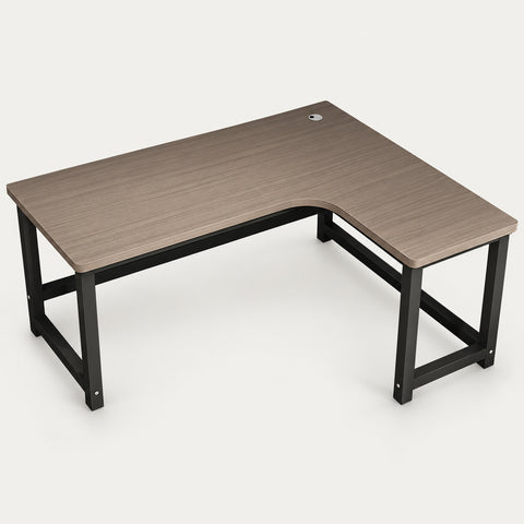 L-Shaped Office Desk 47-71 in Wide with Cable Management for Home Office - 47" L x 31" W x 29" H / Gray Oak / Right Corner