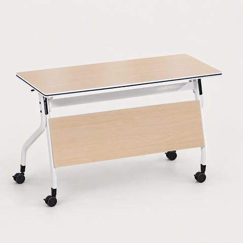 Modern Conference Table 47-71 in Wide (3.9-5.9 ft) with Portable for Meeting Room - 71" L x 24" W x 30" H / Maple Wood / Yes