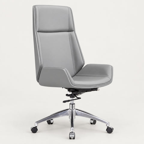 Luxurious Sleek Ergonomic Office Chair with Neck Support & Recline Function for Executive & Home Use BGY-107 - 23"L x 20"W x 43"H / Gray
