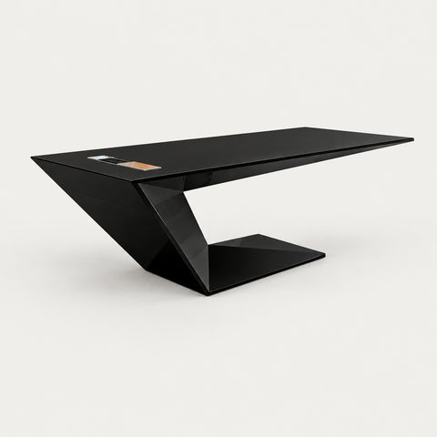 Modern Executive Desk with Built-In Outlets & Cable Management for Home Office - 63" L x 31" W x 30" H (Desk) / Black / With Outlet ( Premium version with cable management box)