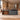 Graphite-gray and walnut two-tier executive desk in the same office, side view