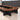 Brown closed elongated ring conference table with black panel supports visible material detail in the same office