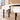 White two-thirds round conference table and independent executive desk combination visible surface detail in the same office