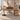 Round Office Desk with Built-In Outlets, Lockable & Solid Wood  — front view in a commercial office