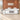 White and gray marble L-shaped reception desk in office - front view
