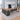 Gray oak executive desk in office - 45 degree view
